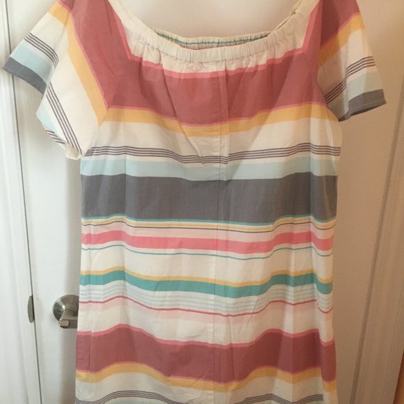 Tommy Hilfiger Off-Shoulder Stripe Dress - Picture 2 of 4